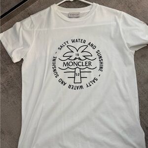 Moncler Boys White Graphic Logo T-Shirt - Salty Water and Sunshine size 14